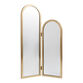 Gold Arched Folding Vanity Tabletop Mirror image number 0