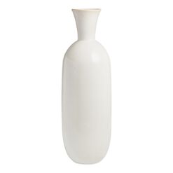 Olivia Tall Ivory Pearlescent Reactive Glaze Ceramic Vase
