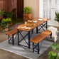 Beer Garden Wood and Metal Folding Outdoor Dining Bench image number 1