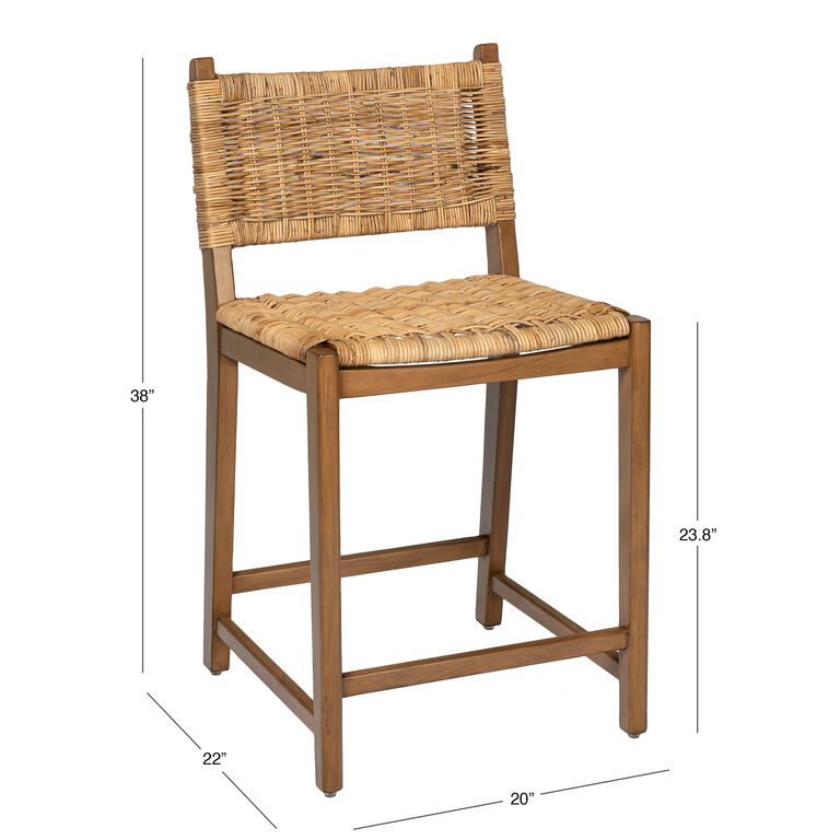 Amolea Wood and Rattan Counter Stool image number 6