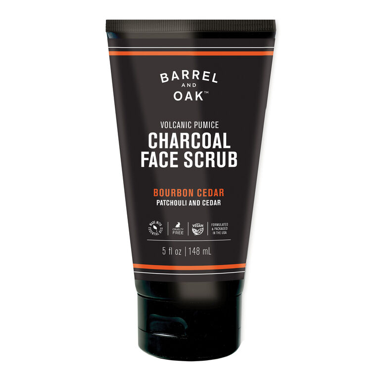 Barrel and Oak Men's Bourbon Cedar Charcoal Face Scrub image number 1