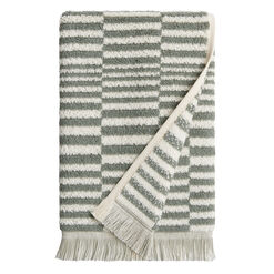 Mindee Laurel Green and Ivory Check Hand Towel