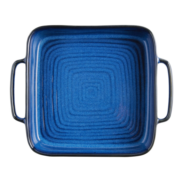 Skye Square Blue Reactive Glaze Ceramic Fluted Baking Dish image number 3