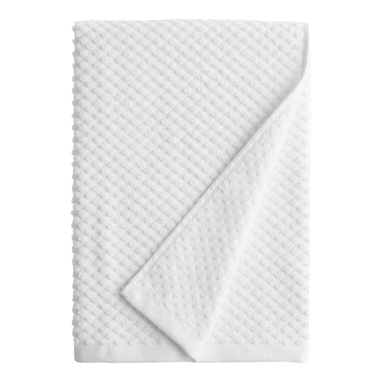 Dione White Sculpted Dot Bath Towel image number 1