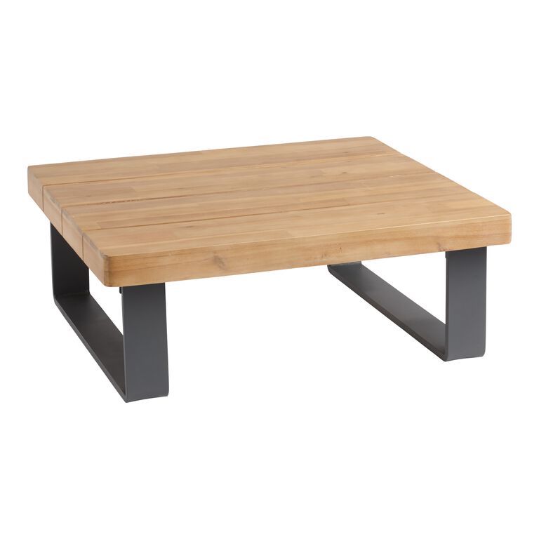 Alicante II Gray Metal and Wood Outdoor Coffee Table image number 1