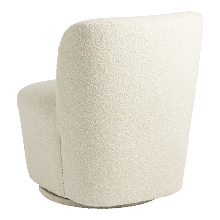 Adleigh Ivory Boucle Upholstered Swivel Chair image number 3