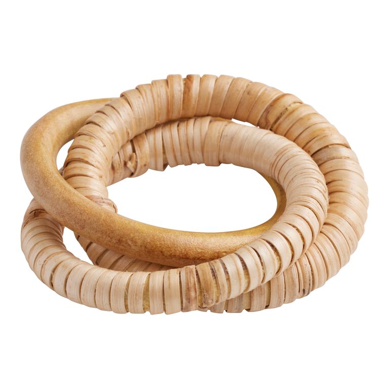 Wooden 3 Ring Napkin Rings Set Of 2 image number 2