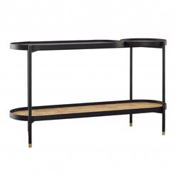 Bulmer Black Wood And Rattan Multi Surface Console Table