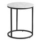 Milan Round White Marble and Metal End Table image number 0