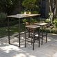 Napa Metal and Acacia Outdoor Pub Dining Table image number 4