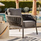Melo Charcoal Gray Nautical Rope Curved Arm Outdoor Chair image number 1