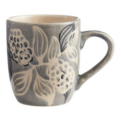 Gray Grapes Hand Painted Ceramic Mug