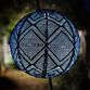Windsong Round Fabric Geometric Solar LED Lantern image number 1