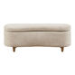 Belize Cream Boucle Curved Upholstered Storage Bench image number 2