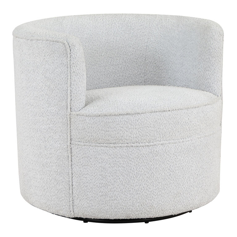 Ines Fog Gray Curved Back Upholstered Swivel Chair image number 1