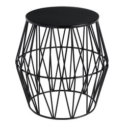 Octavia Faceted Metal Outdoor Accent Stool