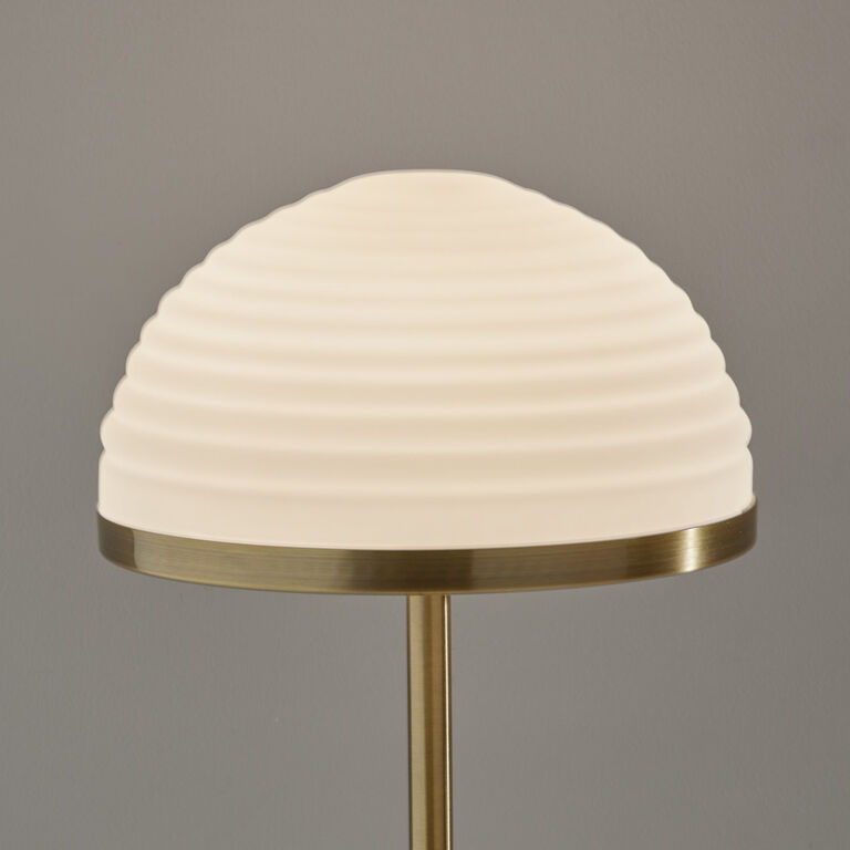 Milford Frosted Glass Dome and Antique Brass LED Table Lamp image number 4