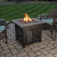 La Serena Square Slate Tile and Steel Gas Fire Pit Table image number 1