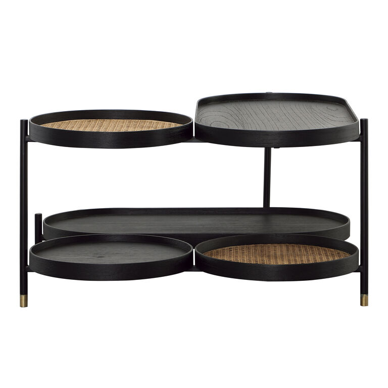 Bulmer Black Wood And Rattan Multi Surface Coffee Table image number 3