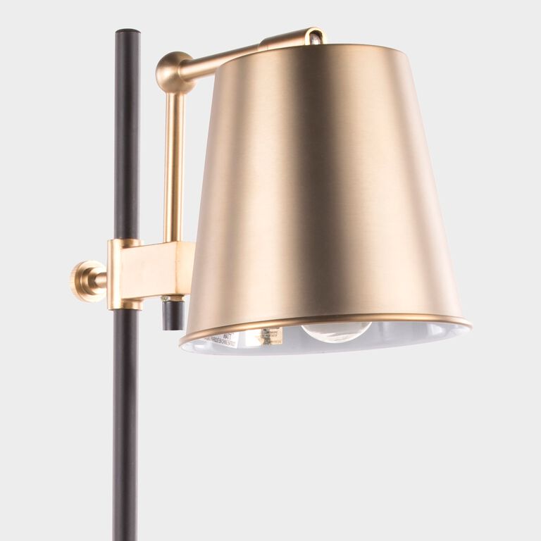 Brass and White Marble Adjustable Dominic Table Lamp image number 3