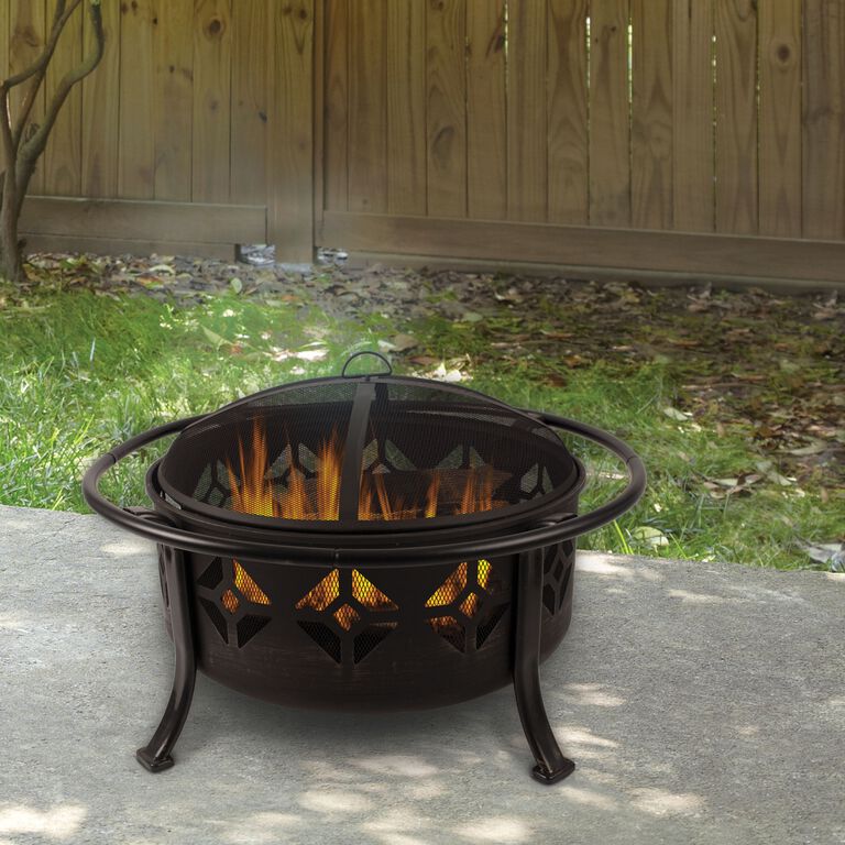 Echo Rubbed Bronze Steel Tile Fire Pit image number 2