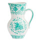 Freya Teal And White Painterly Ceramic Pitcher image number 0