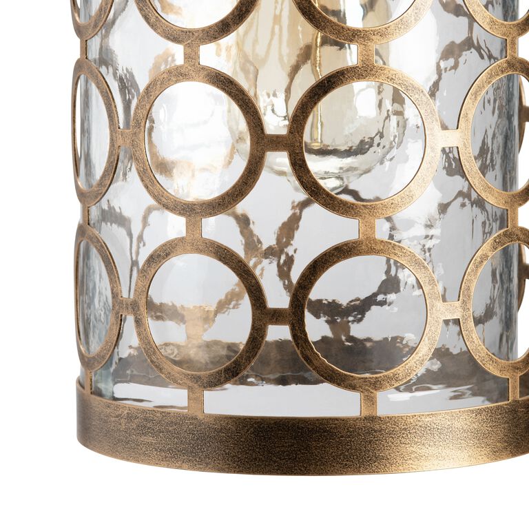 Glass and Brass Moroccan Style Circle Pendant Lamp image number 3