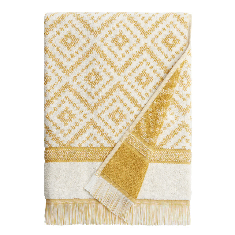Indie Mustard Yellow Diamond Towel Collection image number 3