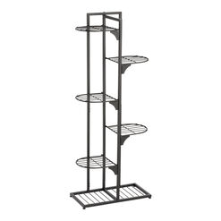 Black Metal Folding 5 Shelf Plant Stand