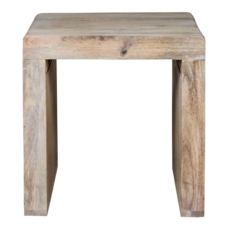 Haven Square Whitewash Mango Wood End Table image number 2