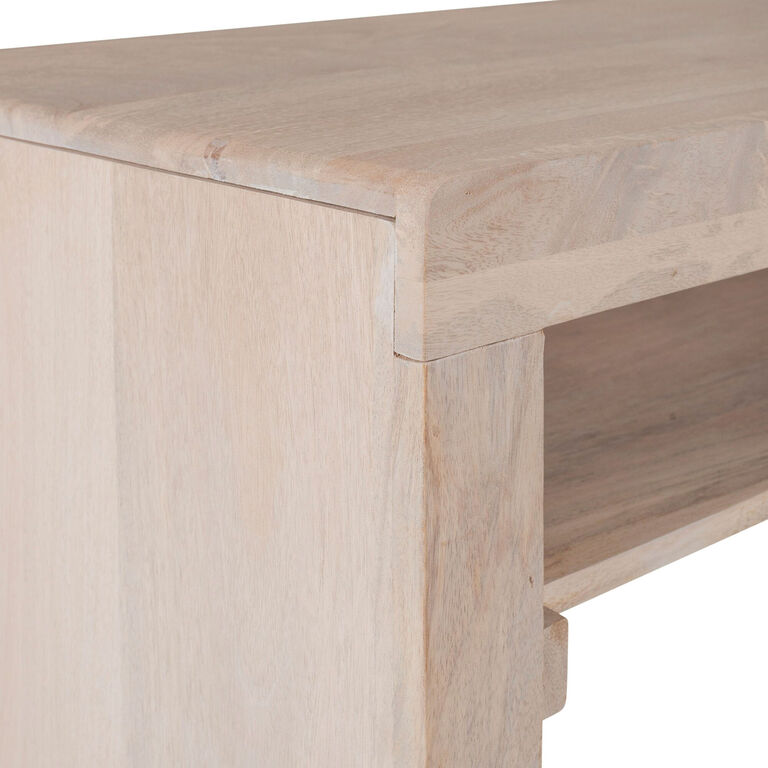 Haven Whitewash Mango Wood Console Table with Shelf image number 5