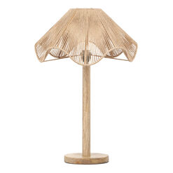 Irina Natural Wood And Jute Wavy Shade Table Lamp
