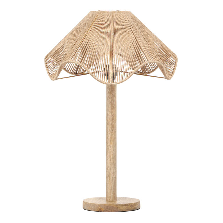 Irina Natural Wood And Jute Wavy Shade Table Lamp image number 1