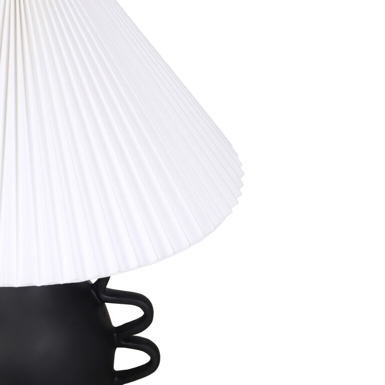 Portia Faux Stone Looped Pleated Shade Table Lamp image number 4