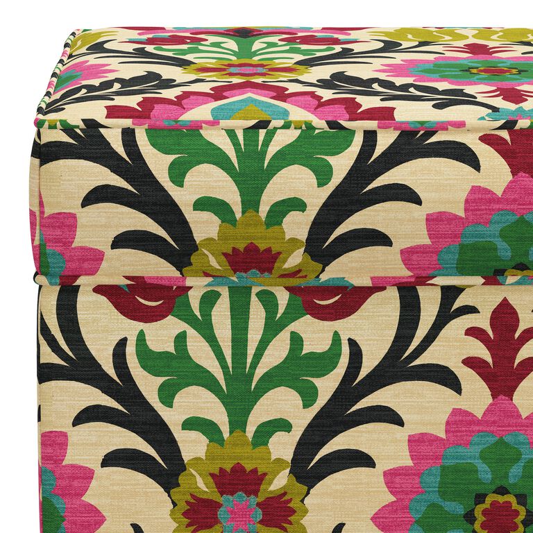 Tabitha Print Upholstered Storage Bench image number 5