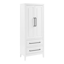 Ulen White Wood Kitchen Pantry Storage Cabinet