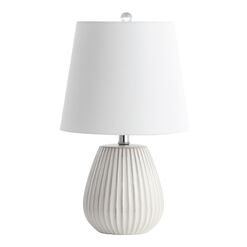 Brock White Ceramic Ribbed Table Lamps Set Of 2