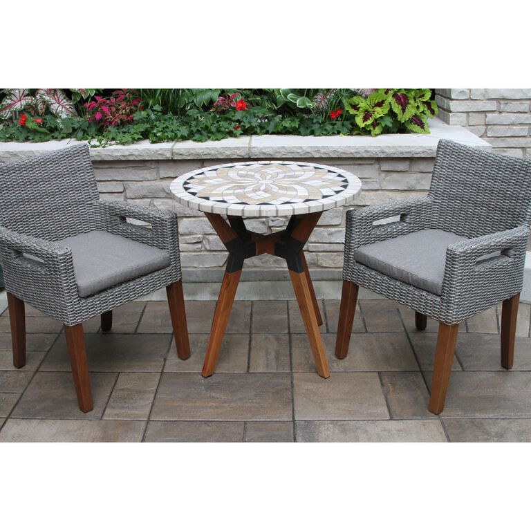 Kimo Gray All Weather Wicker Outdoor Chair Set of 2 image number 2