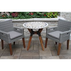 Kimo Gray All Weather Wicker Outdoor Chair Set of 2
