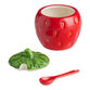 Hand Painted Strawberry Figural Sugar Bowl with Spoon image number 2