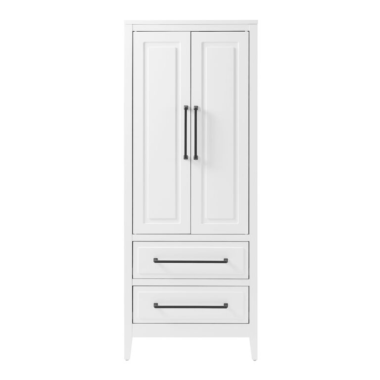 Ulen White Wood Kitchen Pantry Storage Cabinet image number 3