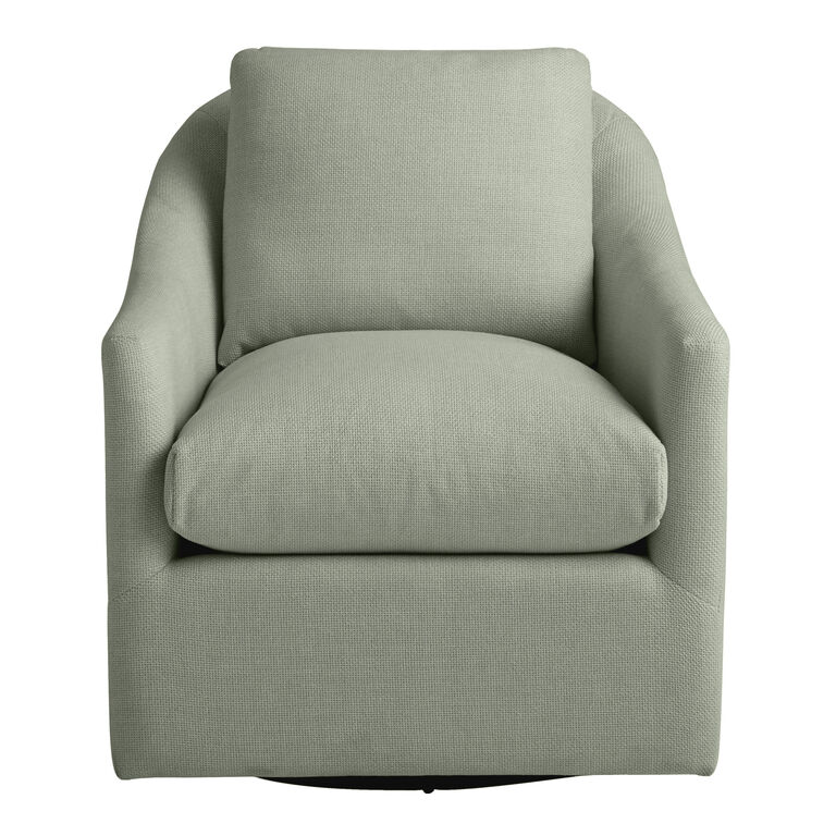 Delfina Slope Arm Upholstered Swivel Chair image number 3