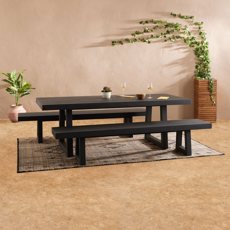 Rayne Charcoal Eucalyptus Wood Outdoor Dining Bench image number 2