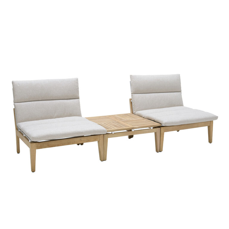 Beau Teak Wood 3 Piece Modular Outdoor Furniture Set image number 1
