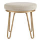 Frederick Round Gold Metal Hairpin Upholstered Stool image number 2