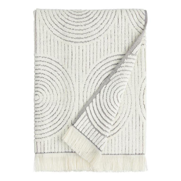 Morgan Gray and Off White Sculpted Spiral Towel Collection image number 2
