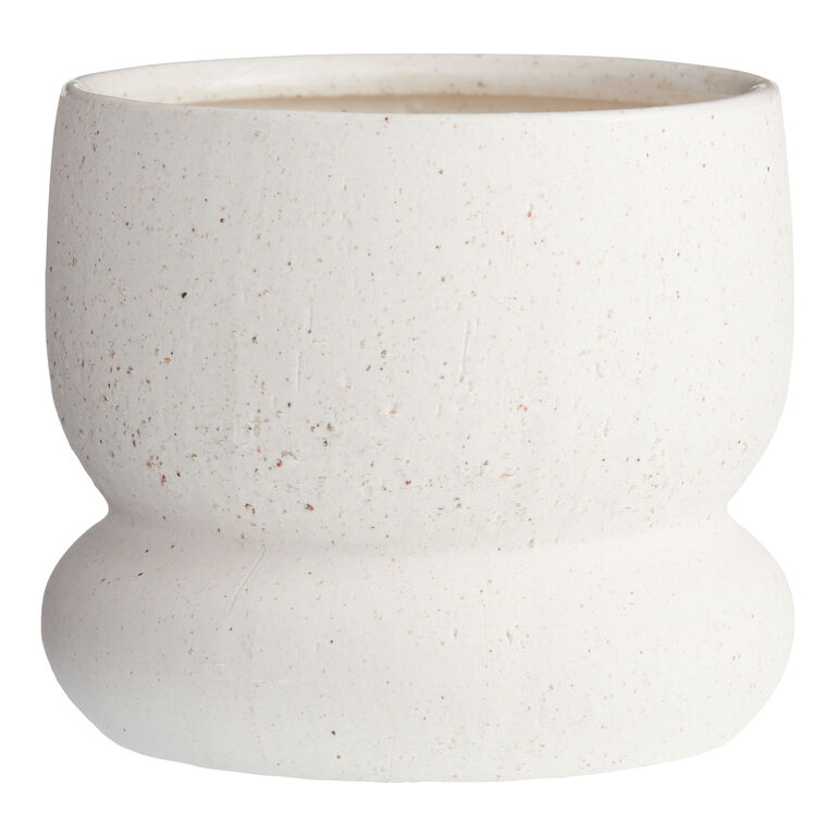 White Speckled Ceramic Planter image number 1