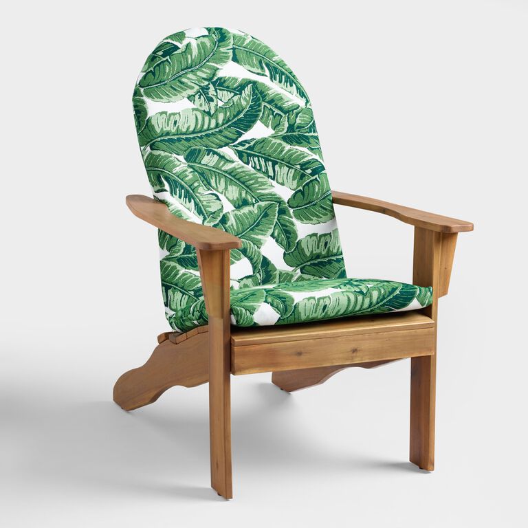 Sunbrella Tropical Leaf Adirondack Chair Cushion image number 4