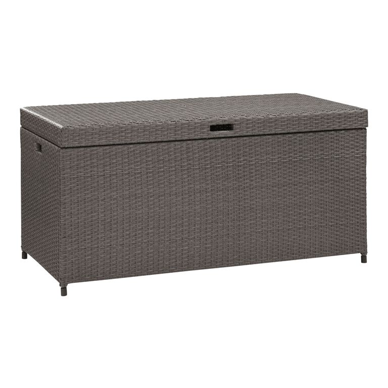 Pinamar Gray All Weather Wicker Outdoor Storage Chest image number 1