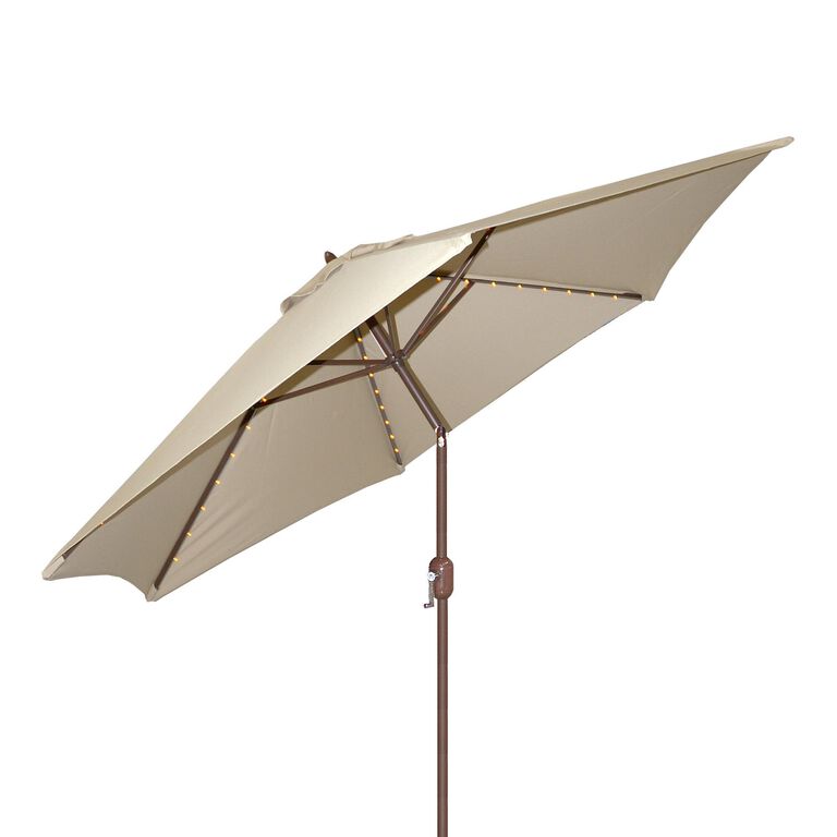 9 Ft Tilting Patio Umbrella With Lights image number 2